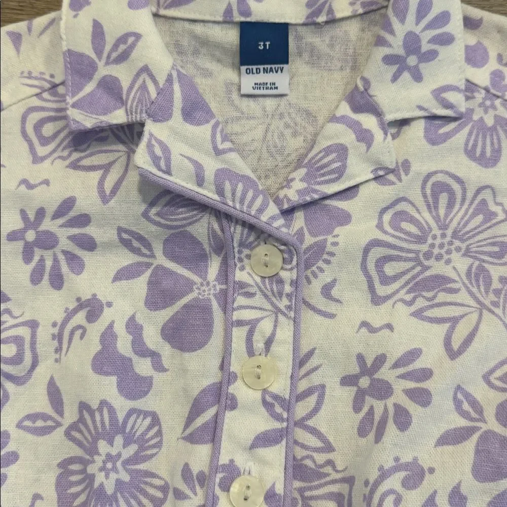 Old Navy Lavender and White Floral Girls' One-Piece Romper